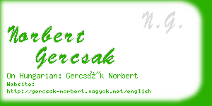 norbert gercsak business card